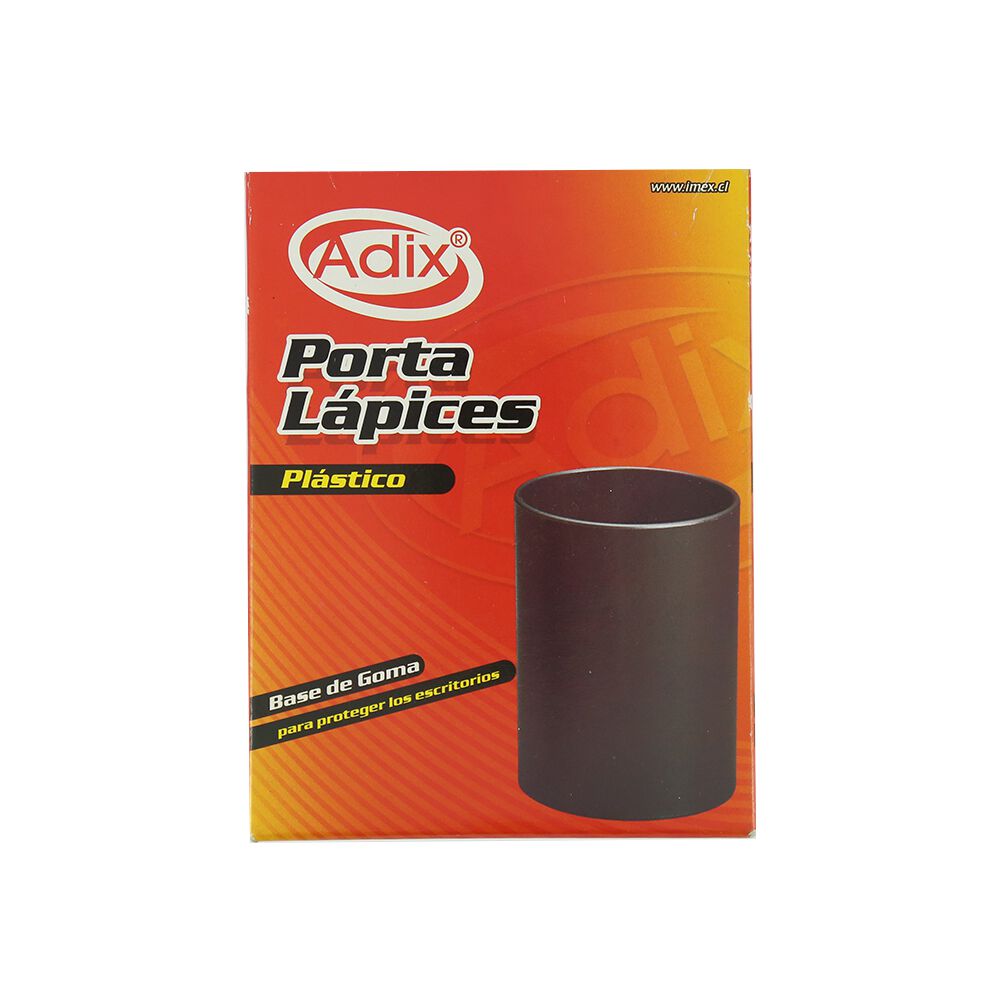 Portalápiz Plástico Redondo Negro Adix image number 1.0